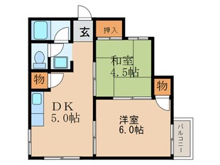 うえたいマンションの物件間取画像